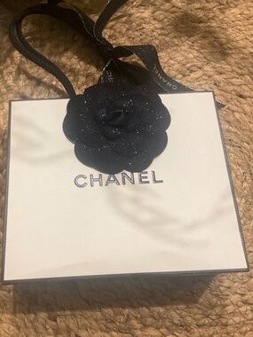 Mini Chanel Paper Gift Bag Rope Handles 5.5 X 5.5 X 3” Authentic Chanel Flower